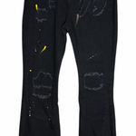 Gallery Dept Painted Distressed Ripped Flare Black Jeans Size 10 Photo 0