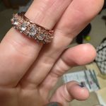 Elegant Rose Gold and Silver Women's Ring Set moissanite size 6 Photo 5