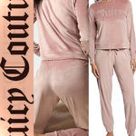 Juicy Couture  Y2K Bling rhinestone logo COCO KISS Velour Loungewear 2pieces set Photo 8