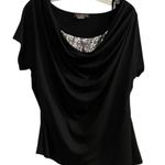 Venus Women's XL Black Cowl Neck Blouse with Sequin Detail Photo 0