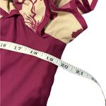 Rim vintage Hawaiian burgundy and beige ruffled dress size 12 Photo 6