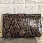 Bob Mackie Bob‎ Mackie dressy faux snake clutch with silver chain with dust bag 11" x 6" Photo 1