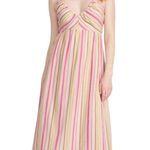 Old Navy Fit & Flare Pink Striped Halter Cotton Maxi Dress Size L Resort Wear Photo 0