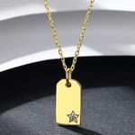 925 Sterling Silver 14k Gold Plated Geometric Star Square Photo 3