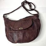 Chocolate Brown Leather Slouchy Crossbody Bag Purse Boho Crescent Y2K SO SOFT Photo 0