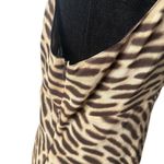 Michael Kors  Silk Top Animal Print Braided Neck Brown Size S Mob Wife Statement Photo 4