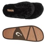 Olukai new ʊ Shearling Fur Outdoor Slipper Thong Sandals ʊ Black 9M ʊ in Box Photo 4