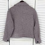 Topshop Dixie Textured Boucle Tweed Jacket Pink Black Size 6 Photo 10