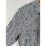 Artisan NY  Button Up Large Blue White Striped Linen Long Sleeve Coastal Photo 3