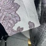 Peck & Peck  Open Front Blazer Jacket L Gray Paisley Floral‎ Button Career Boho Photo 2