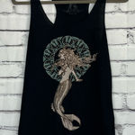 Bear Dance Y2K  Mermaid Racerback Tank Top Vintage Graphic Women’s Medium Black Photo 0
