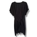 Vera Wang Simply  Tie Front‎ Linen Blend Short Sleeve Dress Black 2X Photo 5