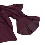 Loft  Ruffle Off Shoulder Halter Blouse Size XL Burgundy Mediterranean Feminine  Photo 3