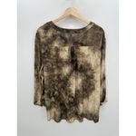 Sami & Jo  Tunic Women 3X Brown Cream Tie Dye Roll Tab Artsy Dark‎ Goth Grunge Photo 1