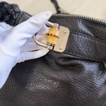 Gucci Authentic  Black Large Leather Bamboo Bar Tote/Shoulder Bag Photo 5