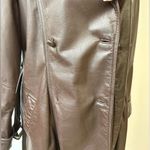 Spiegel Vintage Together Genuine Leather Short Trench Coat Brown Size Medium Photo 6