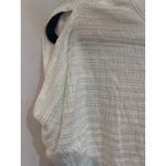 White Metallic Stripe V Neck Short Sleeve Lightweight Knit Top Size Medium Photo 6