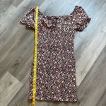 Haute Monde Smocked Floral Mini Dress Black Pink Large Stretchy Photo 9