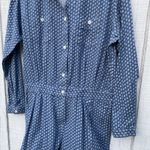 Madras by APC Romper Blue Floral Print Long Sleeve Casual Jumpsuit L vintage Size L Photo 4