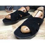 Munro Micah Crisscross Slingback Sandals Women's 8 Black Suede Open Toe Comfort Photo 3