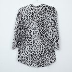 L'Agence NWT  Womens Leopard Popover Tunic Top Size XS Roll Tab Sleeve Mob Wife Photo 5
