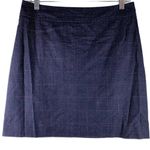 See By Chloe Ink Navy Plaid Cotton Pencil Skirt Size 40 Photo 3