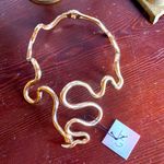 Gold Snake Choker Collar Hinge Necklace Happily Grey Abstract Avant Garde NWT Photo 3