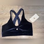 Fabletics NEW Oasis Twist VELOUR Royal Blue Sports Bra Small Photo 3