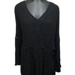 Ambiance Boho Crinkle Gauze Romper in Black Size 3X Photo 0