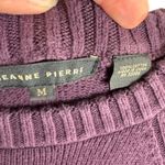 Jeanne pierre 100% Cotton Purple Long Sleeve Tight Knit Pullover Sweater Size M Photo 2