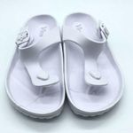 Viva Womens Sandals Rubber Slide Slip On Thong Buckle White Size 38 US 7 Photo 1