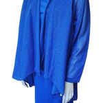 Vintage Roaman's Royal Blue Midi Dress with Glittery Faux Jacket (A4) Blue Size 1X Photo 0