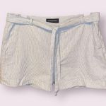 Banana Republic Linen Blend Striped Shorts with Front Built-in Belt - si… Photo 0