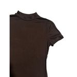 Popular 21  Bodysuit Black Knit Top Crew Neck Women's Small Short Sleeve NEW Photo 3