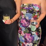 Lulus  Sutherlynn Purple Multi Floral Strapless Midi Dress Photo 3