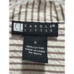 Carole Little 3/4 Sleeve Big Button Tan/Ivory Jacket Size Small Pleated Boho Tan Photo 1