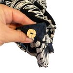 Vintage Sunset Rose Black White Tropical Hawaiian wood Button Up vacation Shirt Size L Photo 2