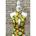 ZARA NWT  Floral Twist Neck Halter Bodysuit Photo 3