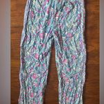 Lilly Pulitzer x Target Rayon Palazzo Wide Leg Pants Blue Pink My Fans Pull On M Size M Photo 1