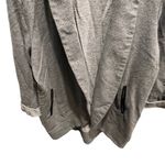 Noir grey Diamond print open front blazer with faux leather locket trim large Gray Photo 4