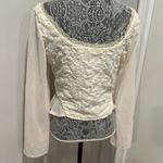 Cider Cedar Sz:L Cream Bodice Peasant Cottagecore Eyelet Top Sheer Bell Sleeves. Photo 1