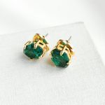 Kate Spade  NIB Treasure Trove Studs emerald green gold Photo 2