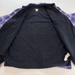LL Bean Fleece Lined Flannel Purple Plaid Shirt‎ Jacket Shacket MEDIUM Photo 5