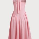 Berlook Pink Ruched Halter Midi Dress Size M Photo 1