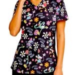 Disney NWT Mickey Mouse Tooniforms Licensed Positive Vibes  V-Neck Scrub Top 2XL Photo 14