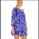 Free People  Seven Wonders mini dress blue boho print party revolve $148 cutout Photo 2