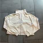 Sweaty Betty  Revive Half Zip Cropped Mock Neck Sweatshirt in Lily White Photo 3