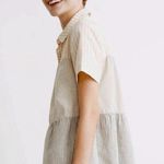 Madewell X the denim project stripe-mix seam button down Photo 1