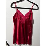 Victoria's Secret  Red Satin Lace Trim Camisole Nightgown Slip Photo 1