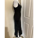 J.Crew  V-Neck Maxi Slip Dress in Cupro Blend Crepe Black Sleeveless 2 Photo 3